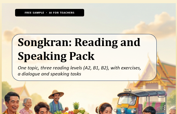 Cover of the Songkran reading and speaking pack