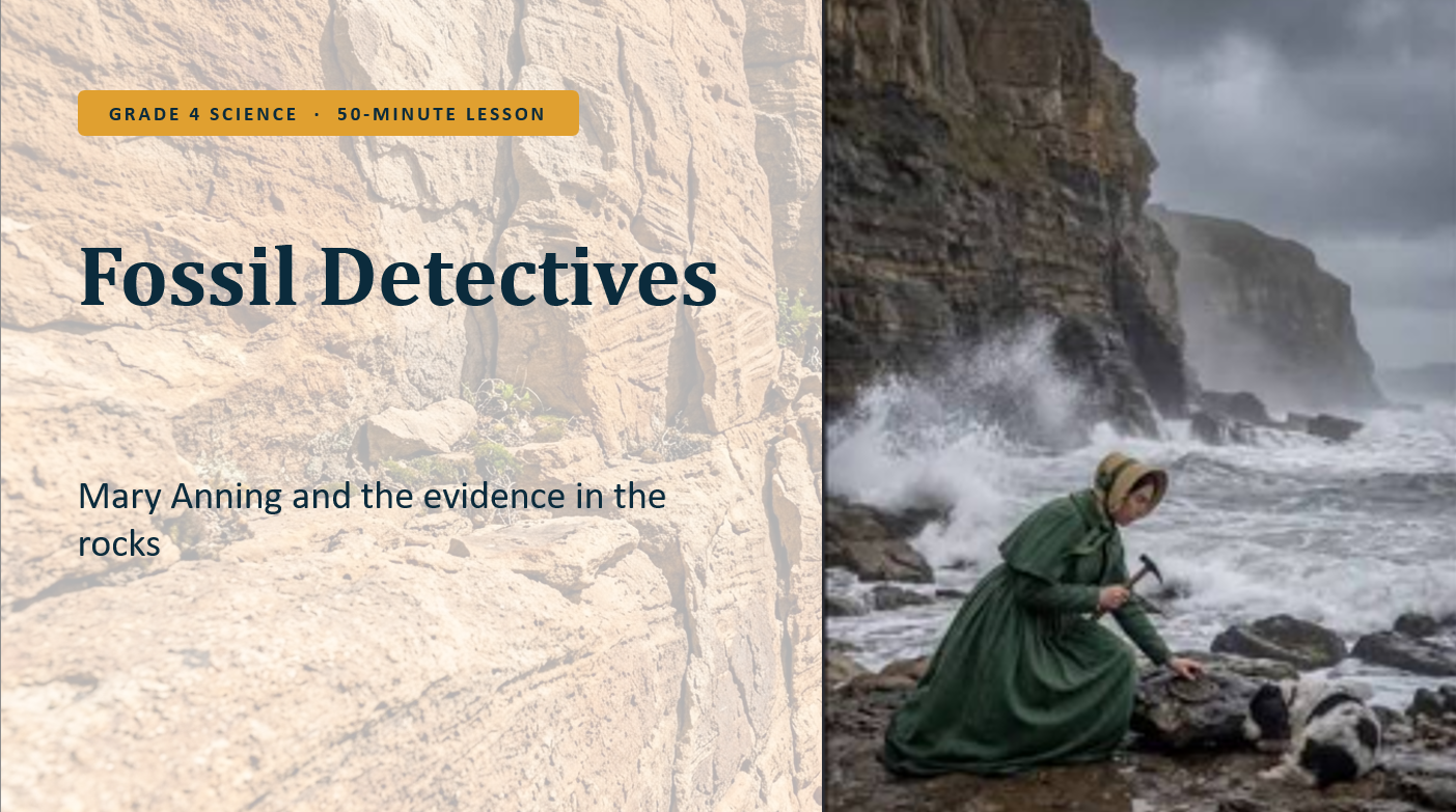 Title slide of the Grade 4 science lesson